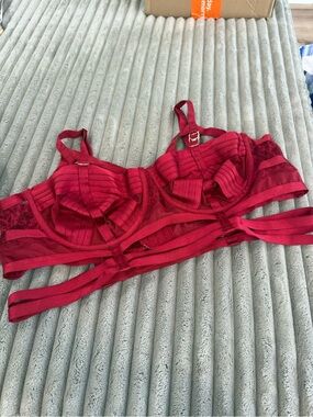 Plunge Strappy Red Underwire Bra - Women Intimates & Sleepwear